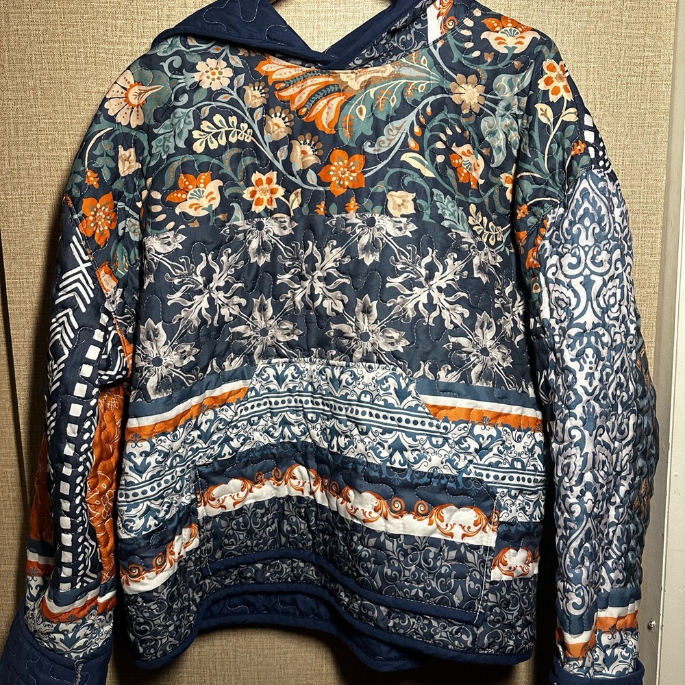 Handmade Floral Patchwork quilt Hoodie